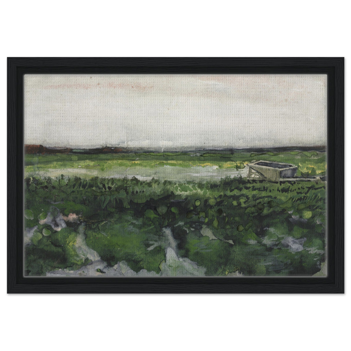 landscape with wheelbarrow 1883 by vincent van gogh vintage wall art printWood Prints