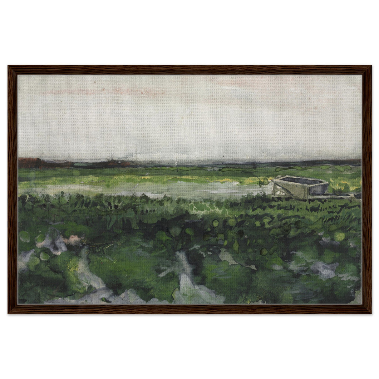 landscape with wheelbarrow 1883 by vincent van gogh vintage wall art printBrushed Aluminum Print