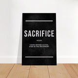  motivational wall art print sacrifice