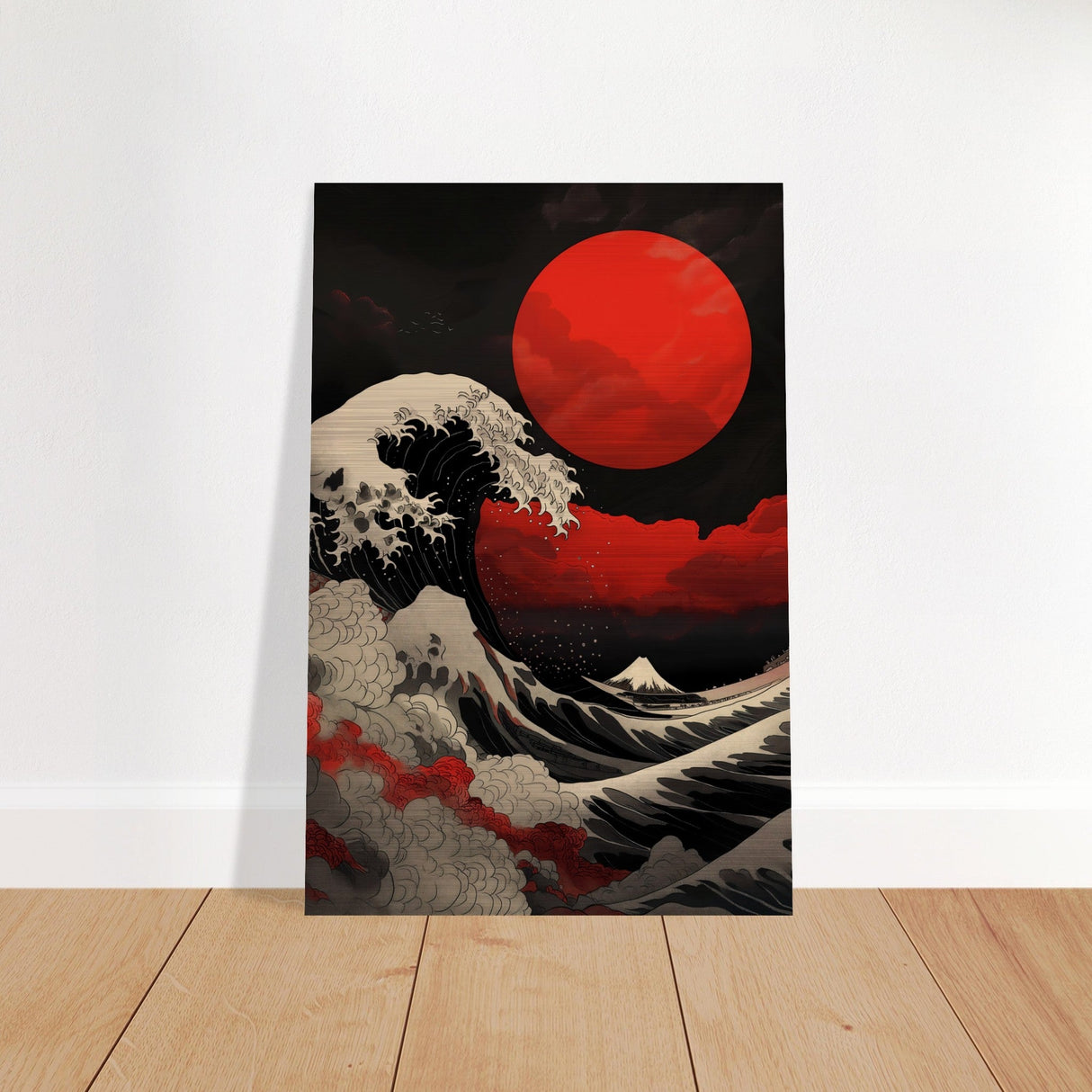  modern wall art print modern art red moon