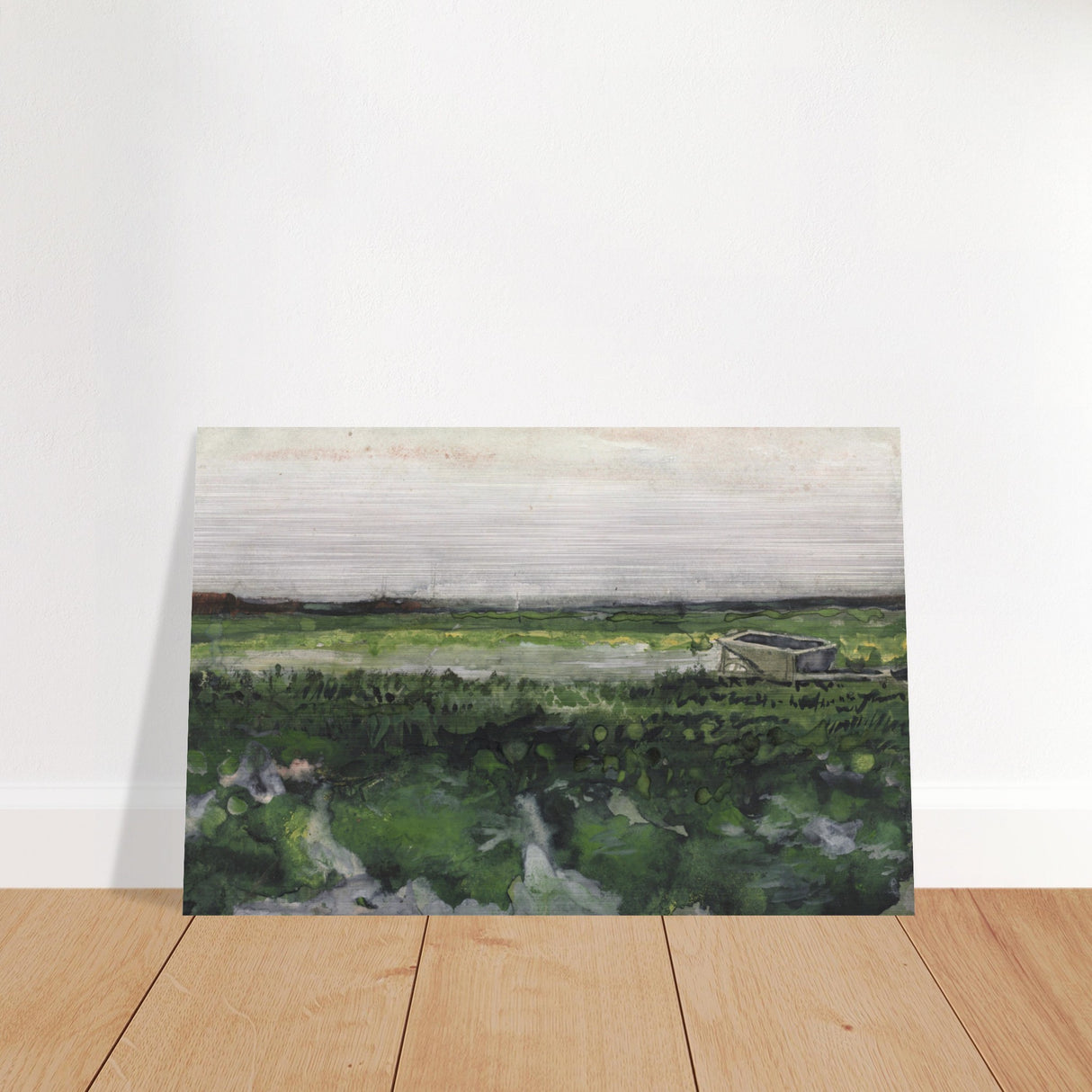 landscape with wheelbarrow 1883 by vincent van gogh vintage wall art printBrushed Aluminum Print