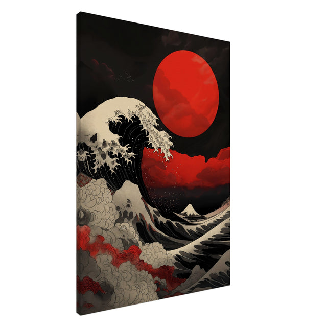  modern wall art print modern art red moon