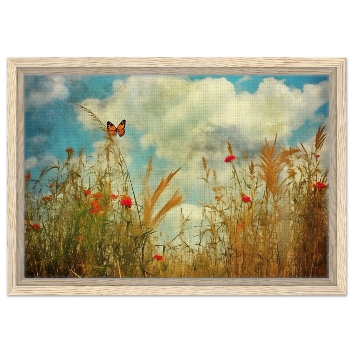 A Dance in the Wild | Contemporary Nature wall art Print - Framed Canvas - 30x45 cm / 12x18″ - Wood frame