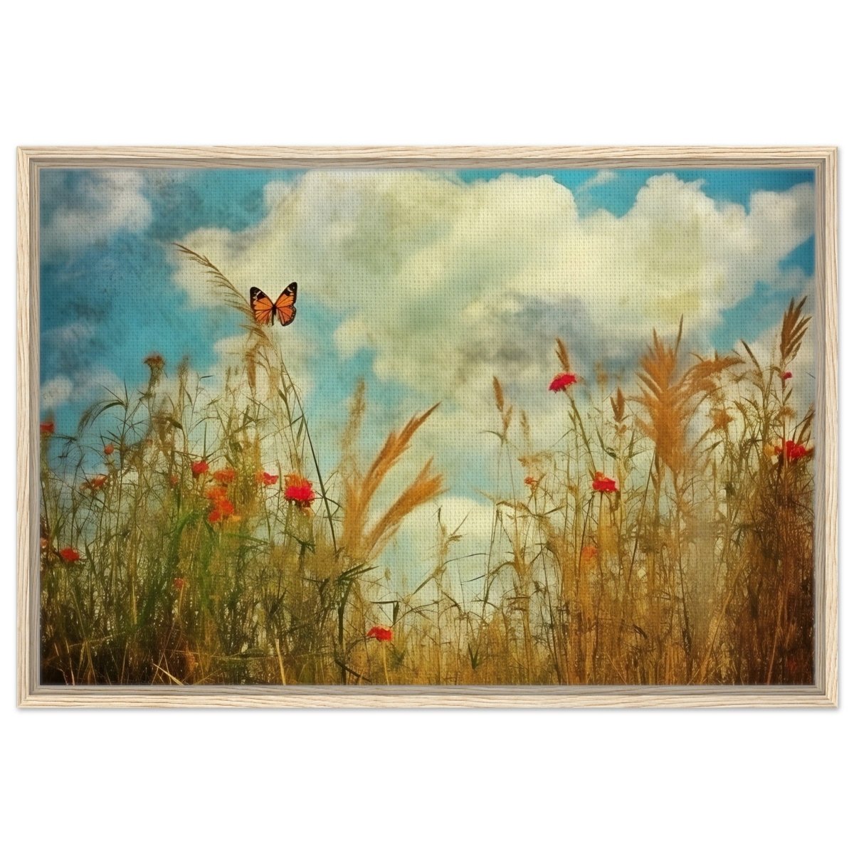 A Dance in the Wild | Contemporary Nature wall art Print - Framed Canvas - 60x90 cm / 24x36″ - Wood frame