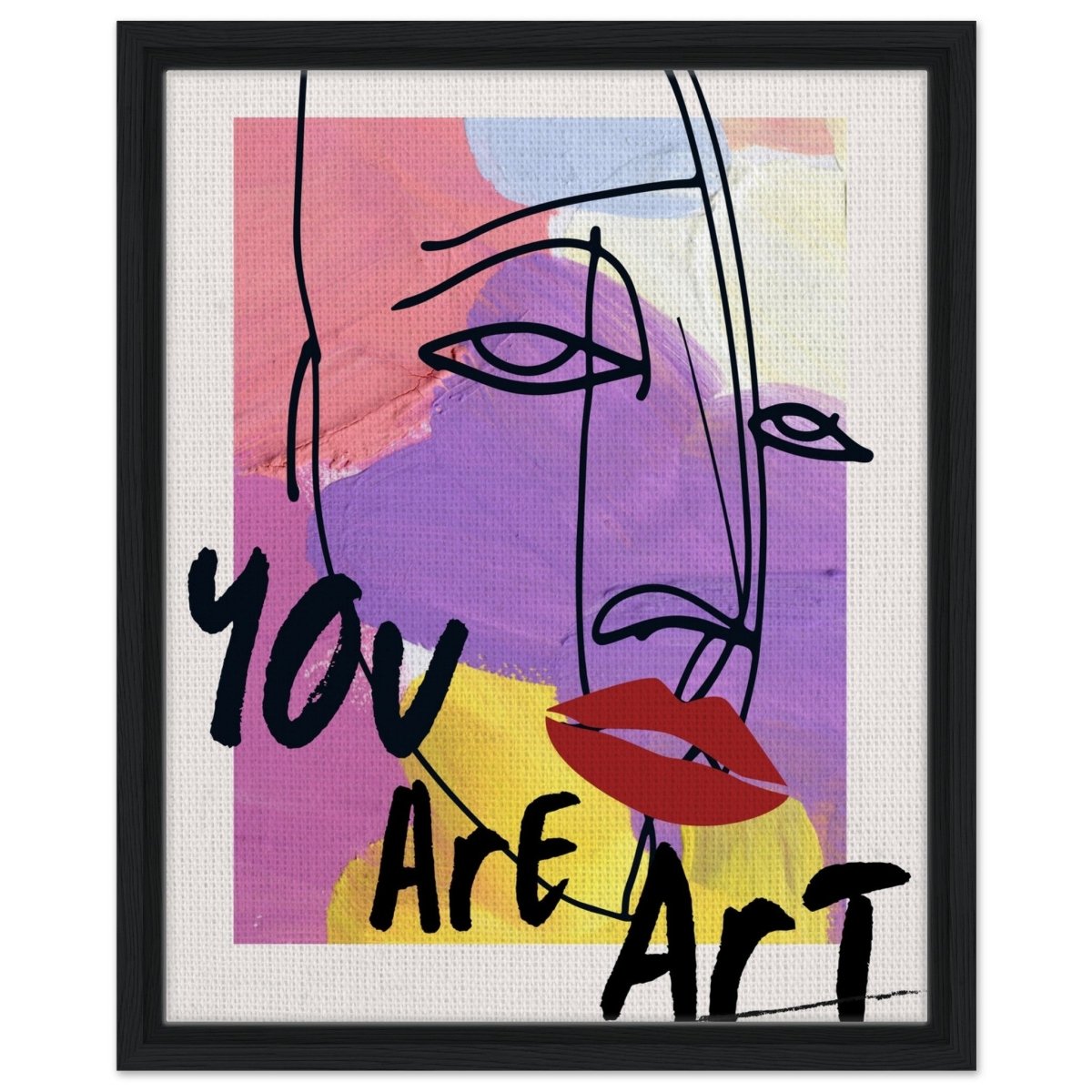 Abstract Expression: You Are Art | Wall art Print - 40x50 cm / 16x20″ - Framed Canvas - Black frame