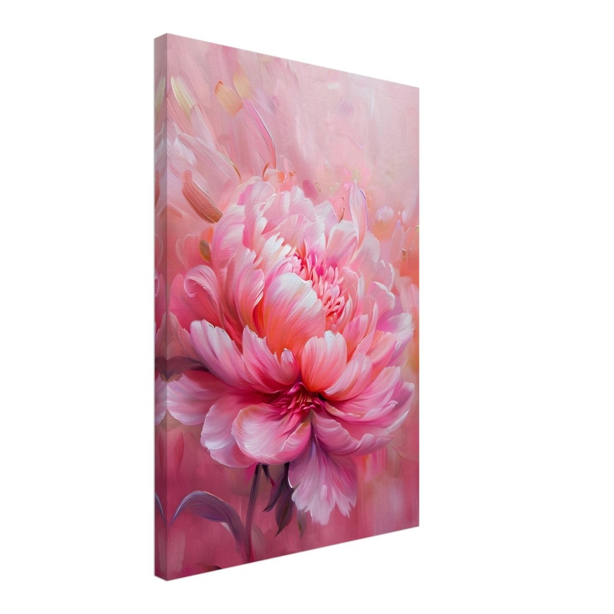 Blossom Radiance – Peony in Bloom | Modern Floral Art - 40x60 cm / 16x24″ - Canvas - 