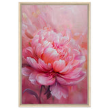 Blossom Radiance – Peony in Bloom | Modern Floral Art - 60x90 cm / 24x36″ - Framed Canvas - Wood frame