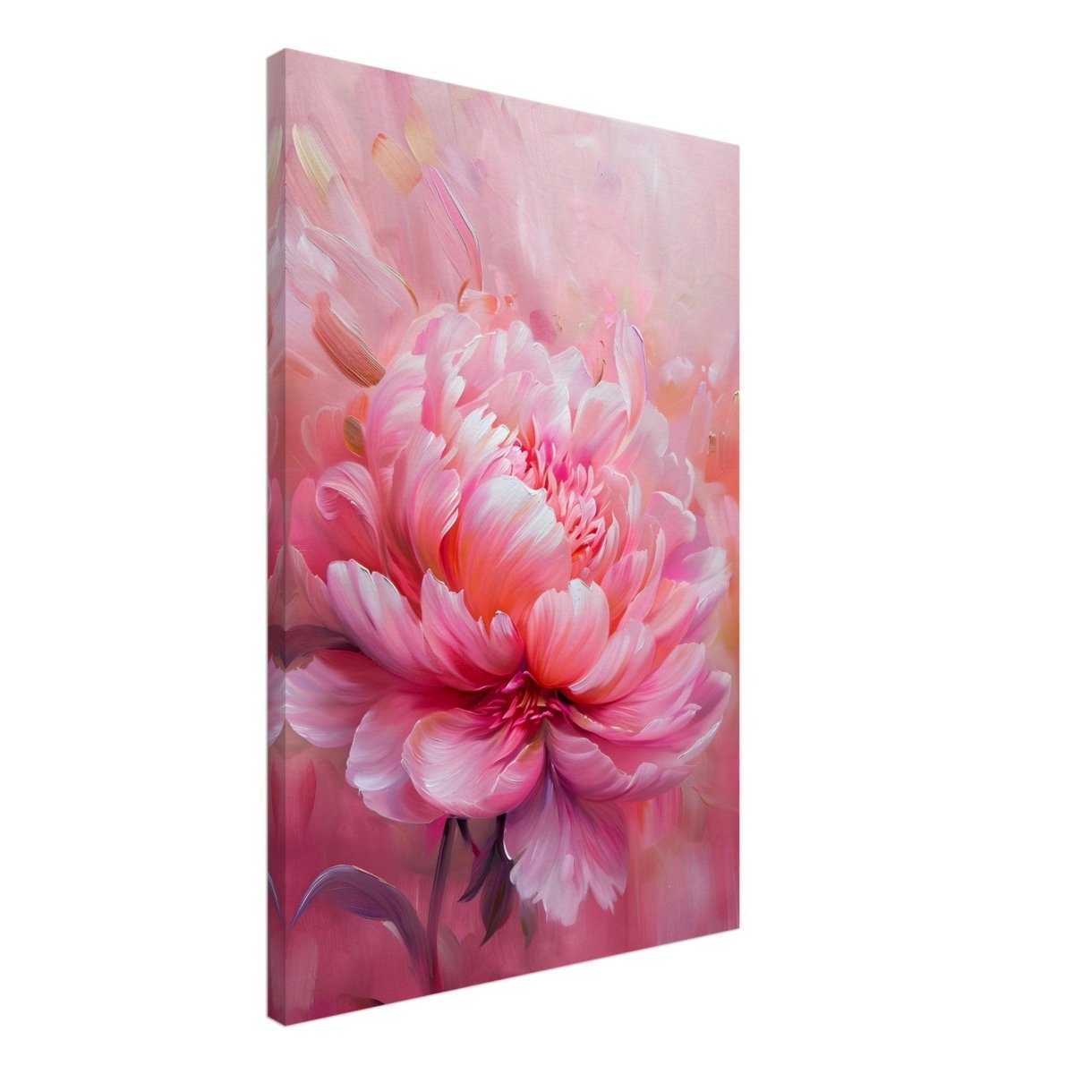 Blossom Radiance – Peony in Bloom | Modern Floral Art - 50x75 cm / 20x30″ - Canvas - 