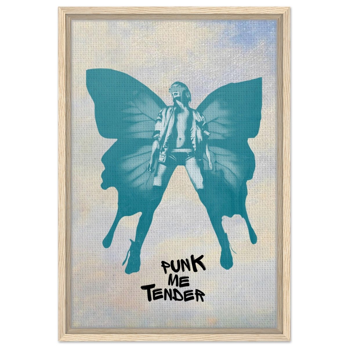 Butterfly Punk V2 | Pop Art wall art print - Framed Canvas - 40x60 cm / 16x24″ - Wood frame