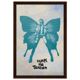 Butterfly Punk V2 | Pop Art wall art print - Framed Canvas - 40x60 cm / 16x24″ - Dark wood frame