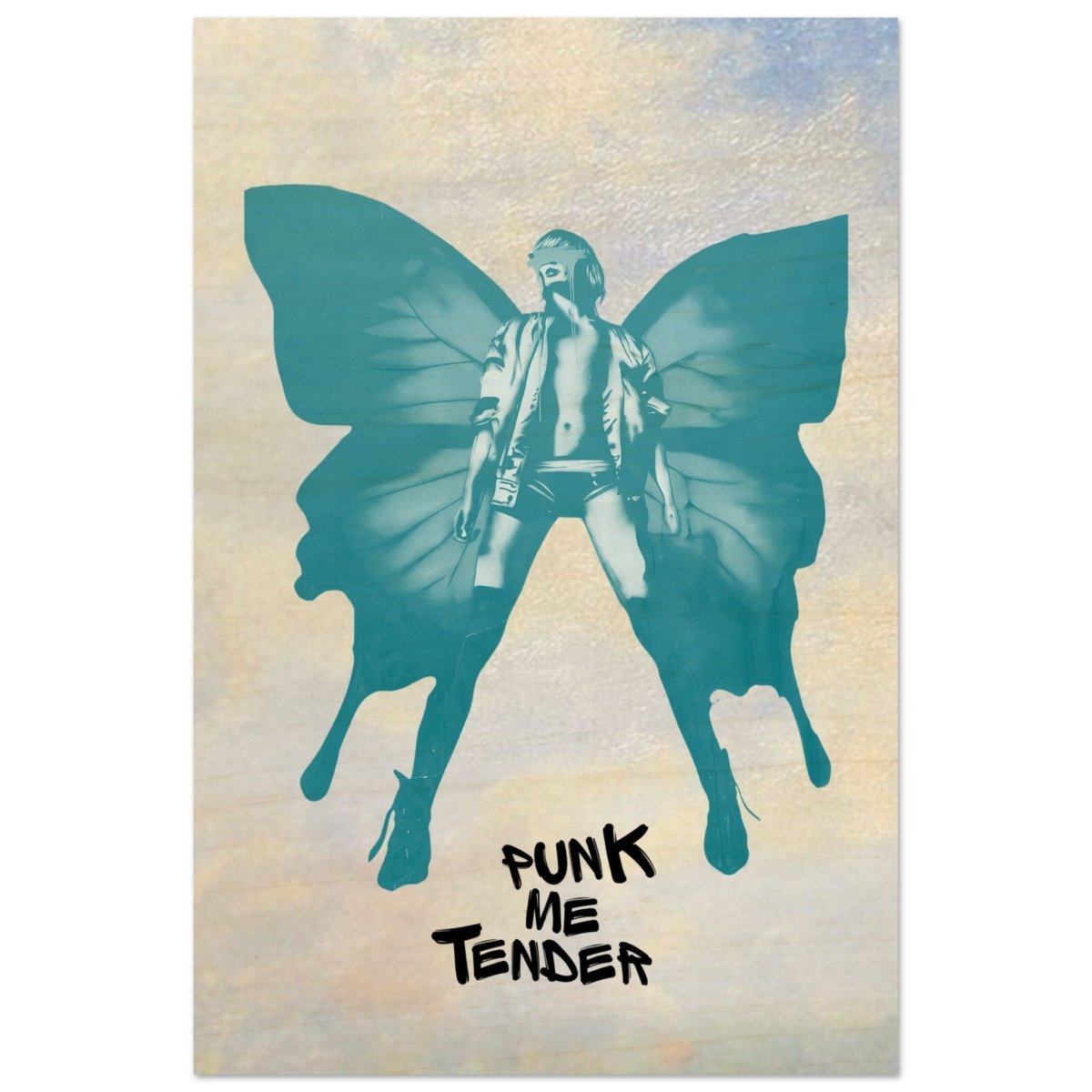 Butterfly Punk V2 | Pop Art wall art print - Wood Prints - 40x60 cm / 16x24″ - 10 mm