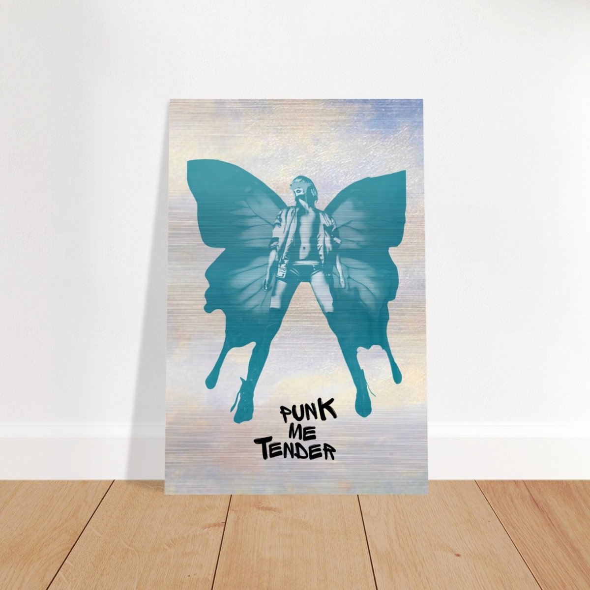 Butterfly Punk V2 | Pop Art wall art print - Brushed Aluminum Print - 30x45 cm / 12x18″ - 