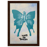 Butterfly Punk V2 | Pop Art wall art print - Framed Canvas - 30x45 cm / 12x18″ - Dark wood frame