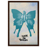 Butterfly Punk V2 | Pop Art wall art print - Framed Canvas - 50x75 cm / 20x30″ - Dark wood frame