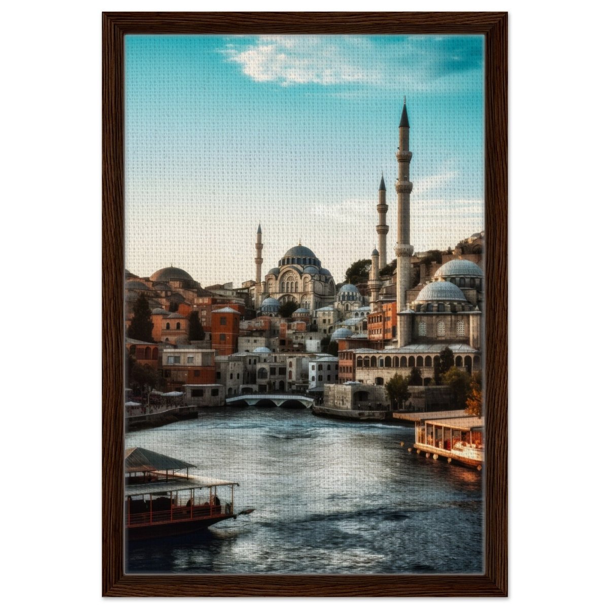 City of Minarets | Timeless Istanbul - Framed Canvas - 40x60 cm / 16x24″ - Dark wood frame