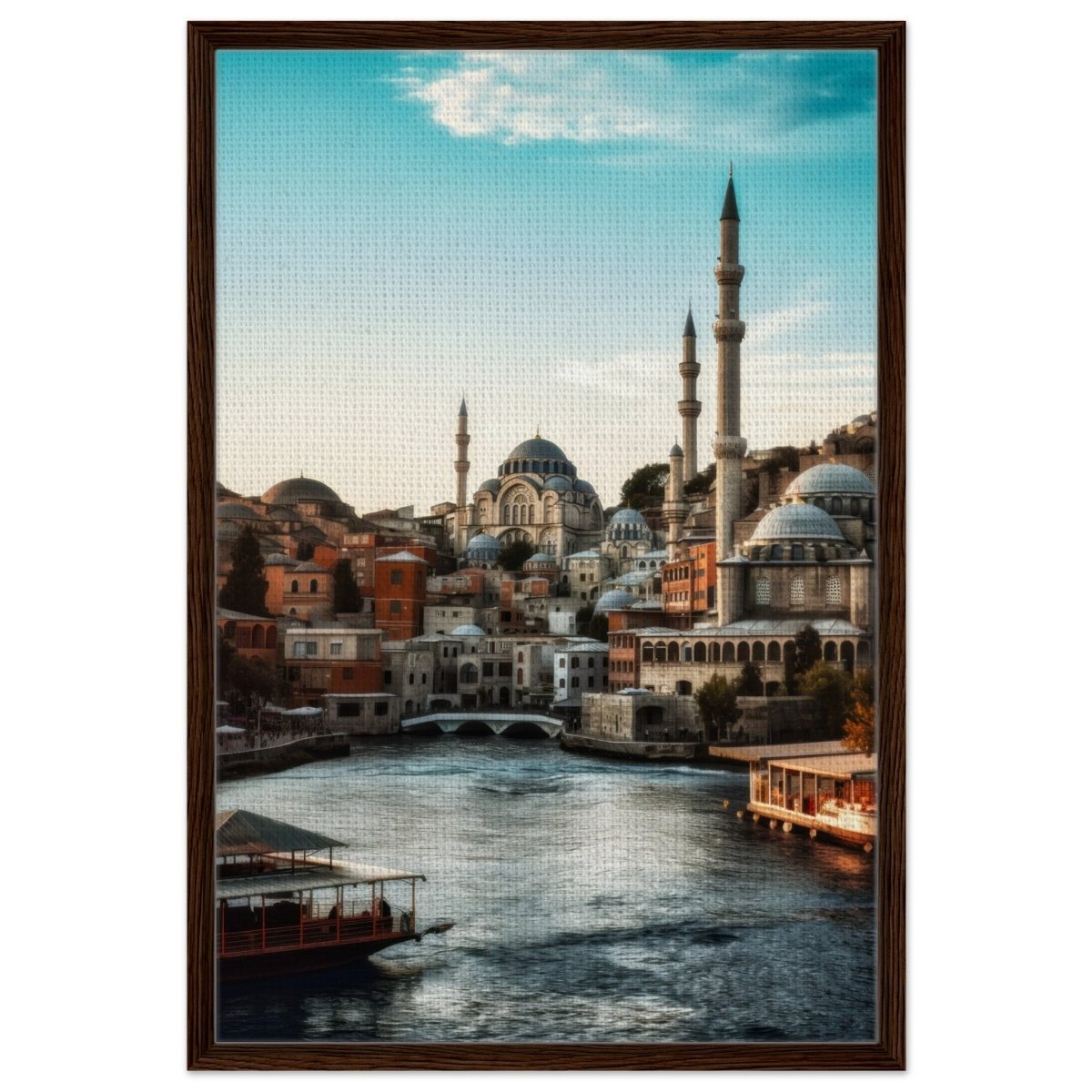 City of Minarets | Timeless Istanbul - Framed Canvas - 60x90 cm / 24x36″ - Dark wood frame