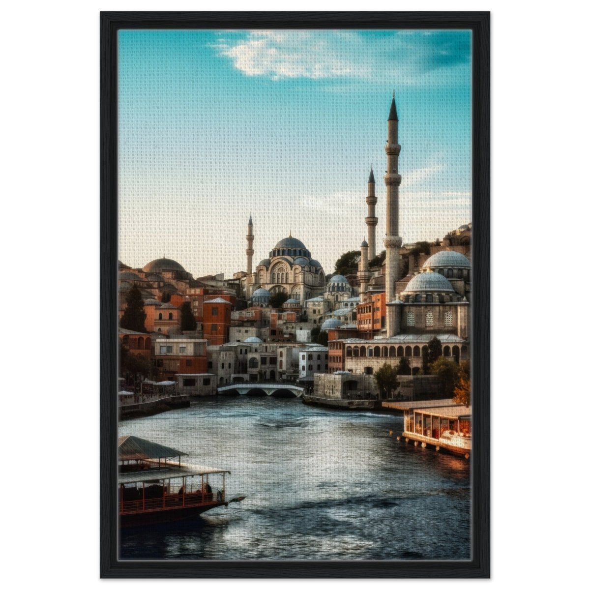 City of Minarets | Timeless Istanbul - Framed Canvas - 50x75 cm / 20x30″ - Black frame