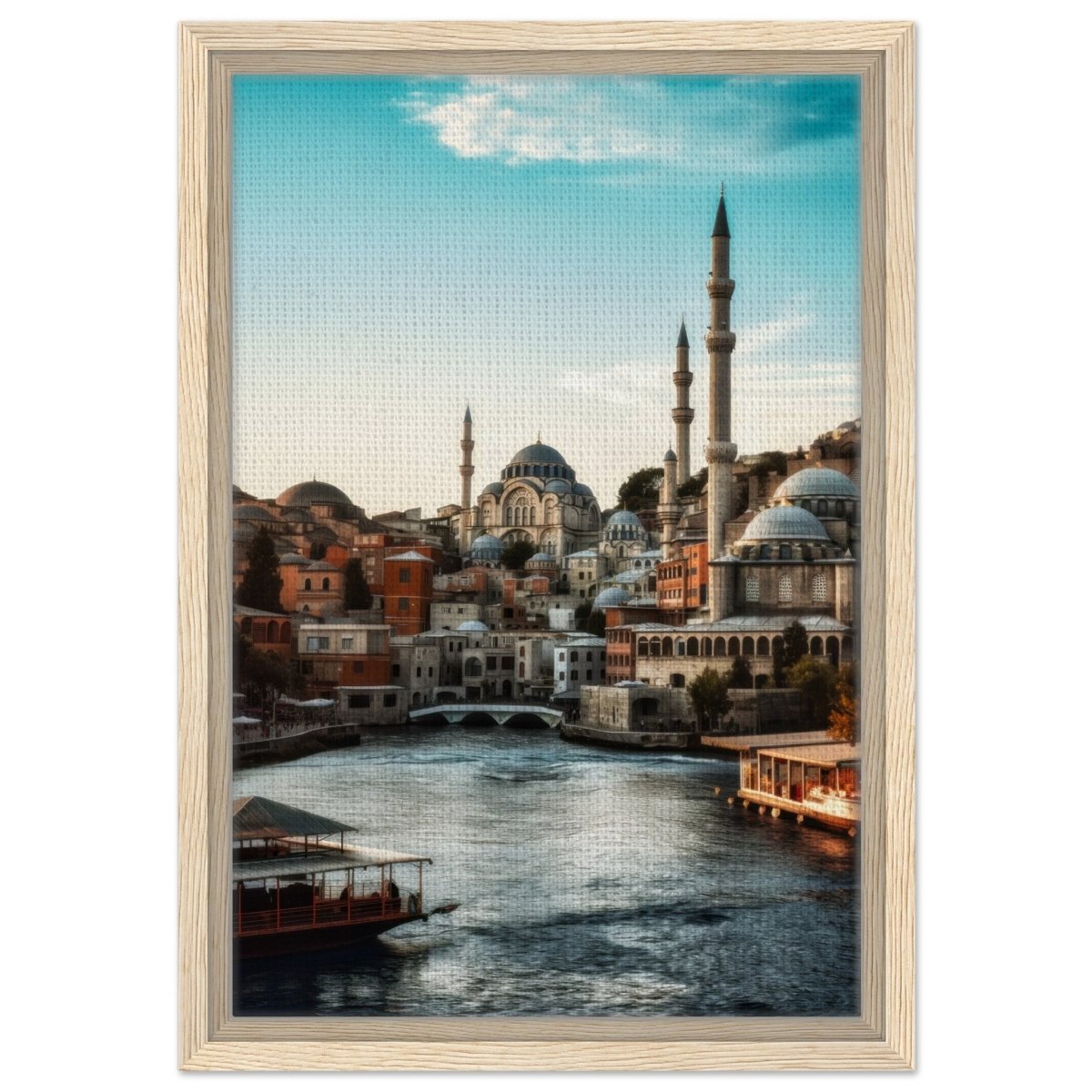 City of Minarets | Timeless Istanbul - Framed Canvas - 30x45 cm / 12x18″ - Wood frame