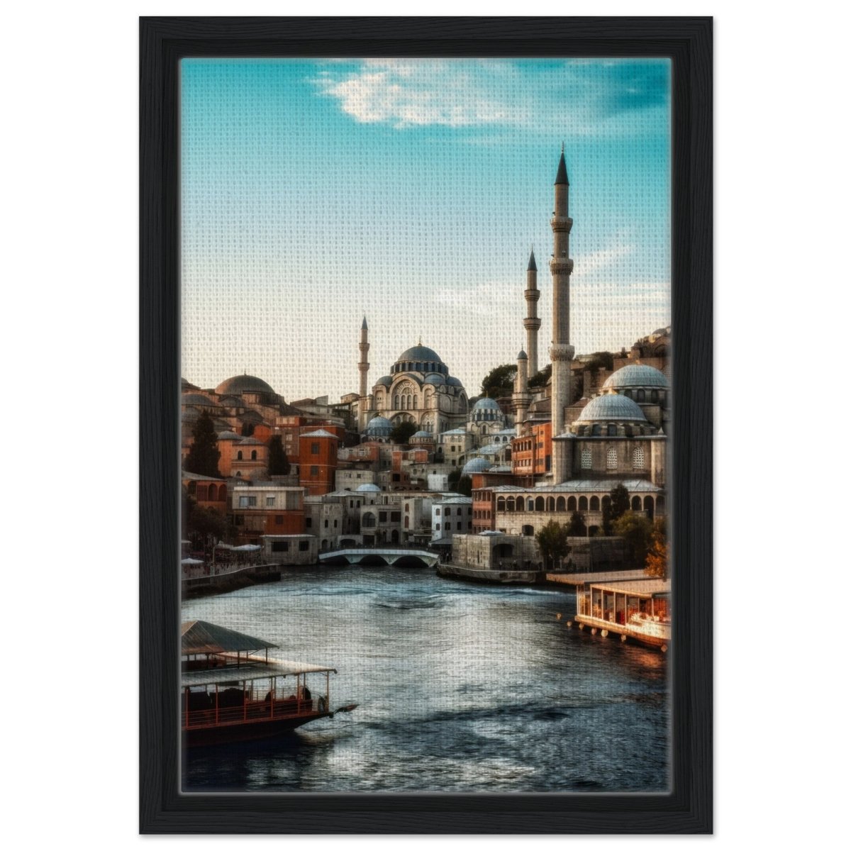 City of Minarets | Timeless Istanbul - Framed Canvas - 30x45 cm / 12x18″ - Black frame