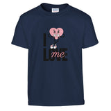 Classic Kids Crewneck T-shirt | I Love Me - XS - Navy - 