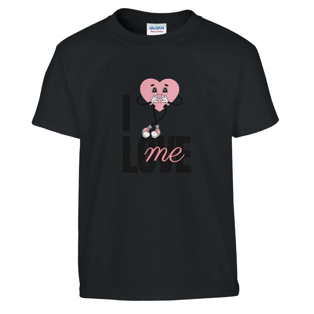 Classic Kids Crewneck T-shirt | I Love Me - XS - Black - 