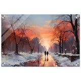 Crimson Dusk Walk | Winter Evening Glow | Nature Art Wall art print - Acrylic Print - 30x45 cm / 12x18″ - 