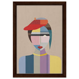 Cubist Elegance – A Modern Fusion of Color & Form - 30x45 cm / 12x18″ - Framed Canvas - Dark wood frame