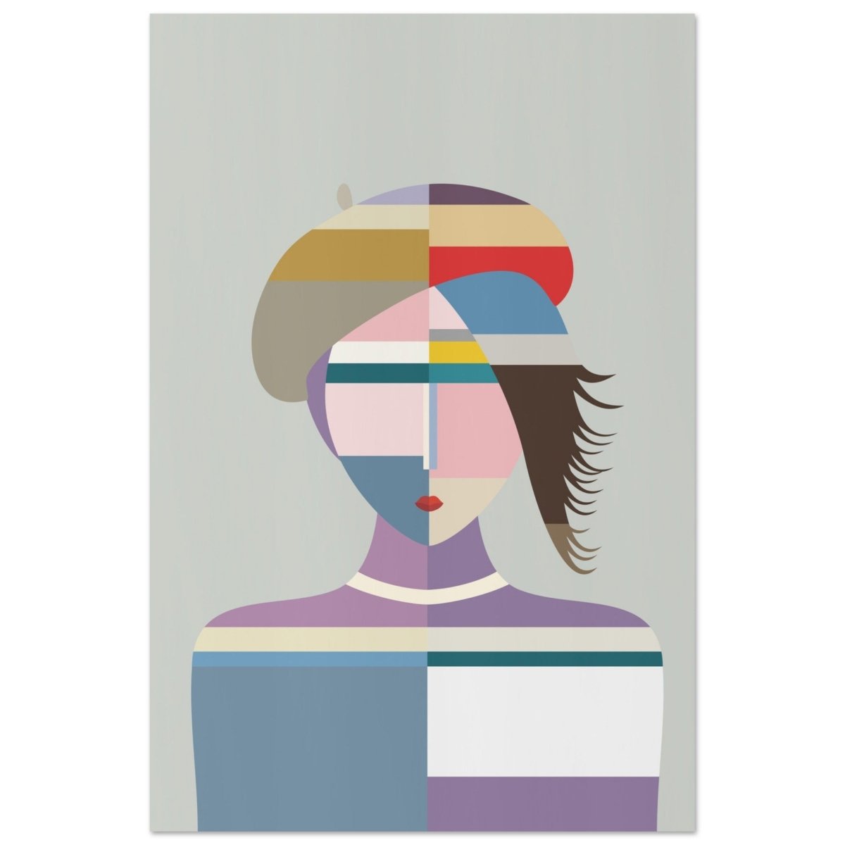 Cubist Muse – A Modern Take on Abstract Portraiture - Aluminum Print - 60x90 cm / 24x36″ - 