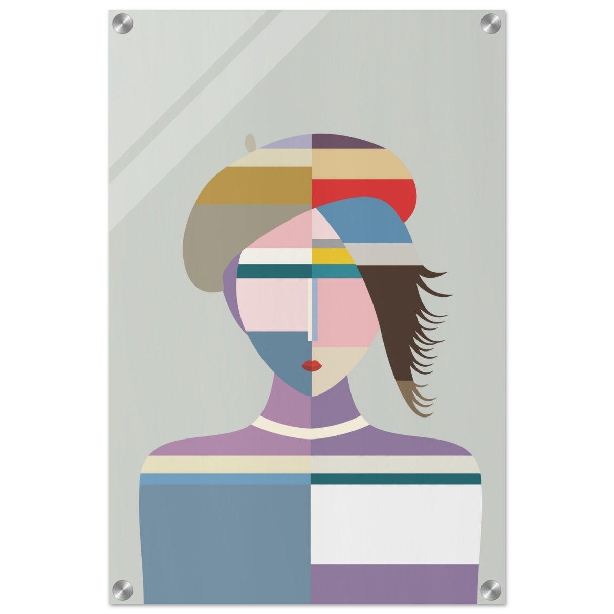 Cubist Muse – A Modern Take on Abstract Portraiture - Acrylic Print - 40x60 cm / 16x24″ - 