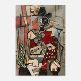 seated harlequin by pablo picasso