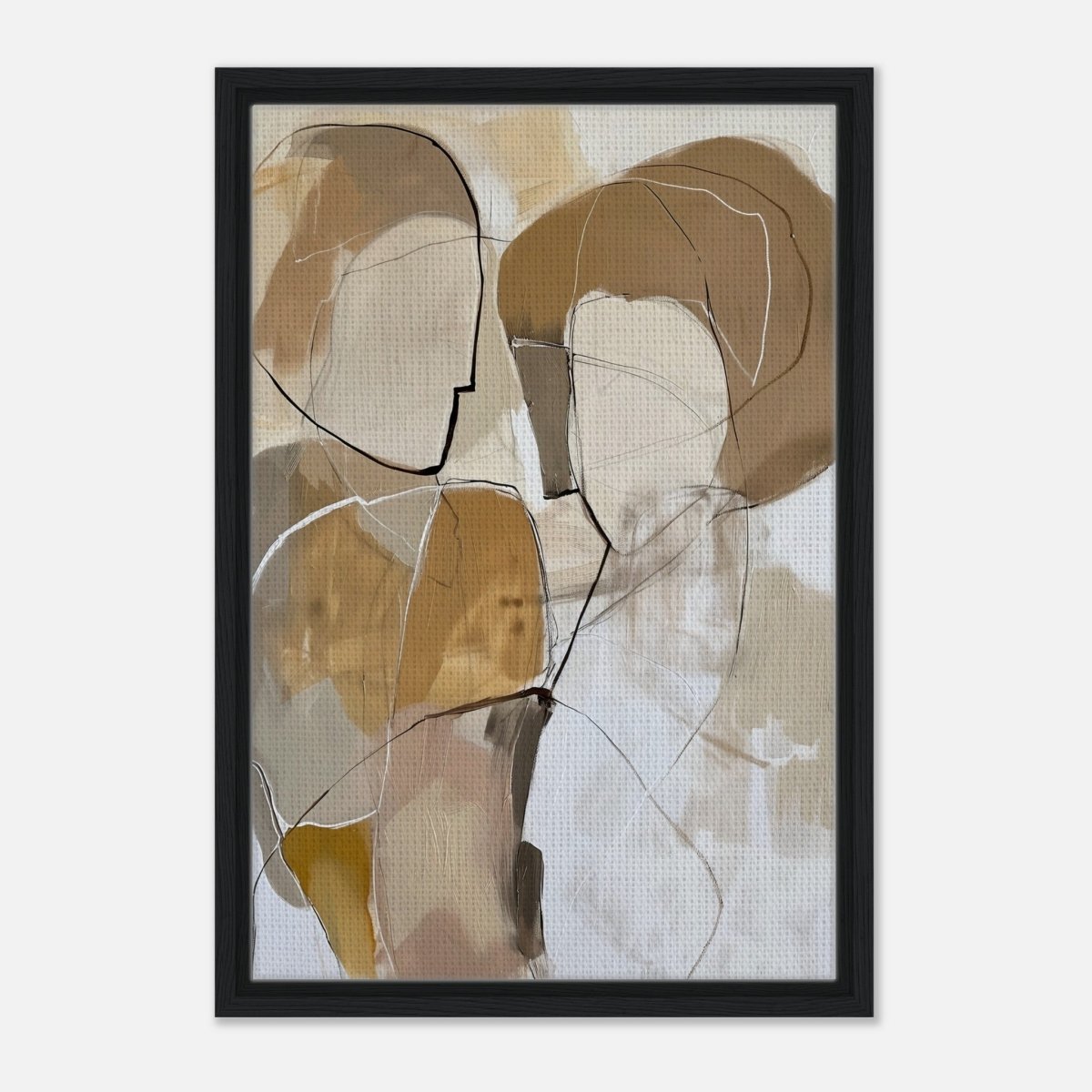 Da Vinci Abstract Art Wall art print | Abstract Expressionism - Framed Canvas - 40x60 cm / 16x24″ - Black frame