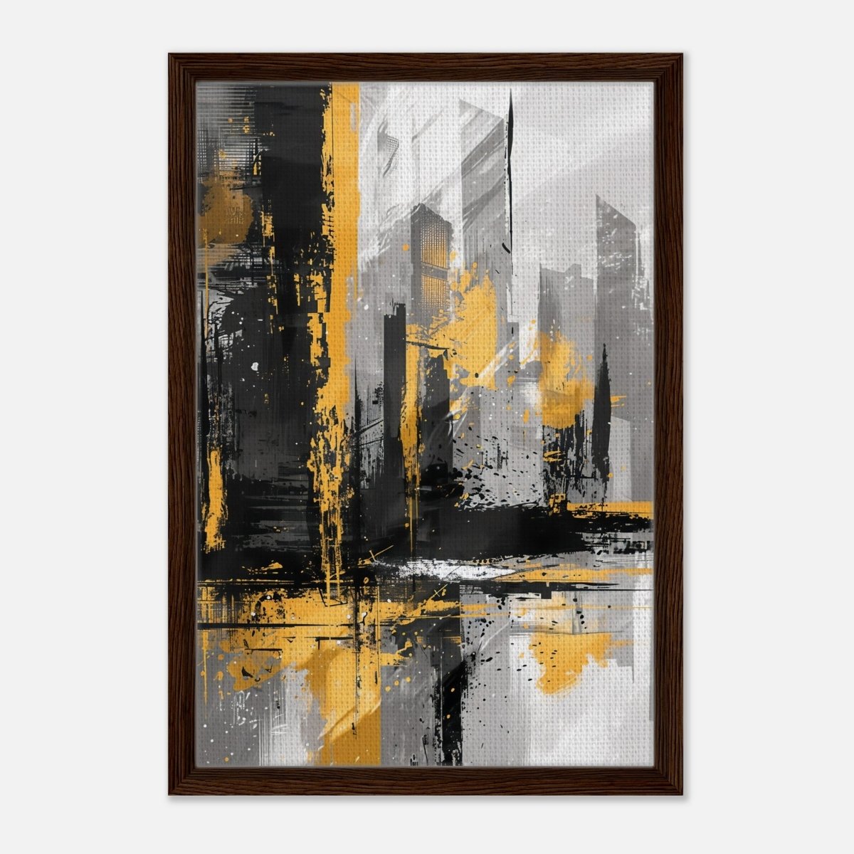 Da Vinci Abstract Wall art Print - Framed Canvas - 40x60 cm / 16x24″ - Dark wood frame