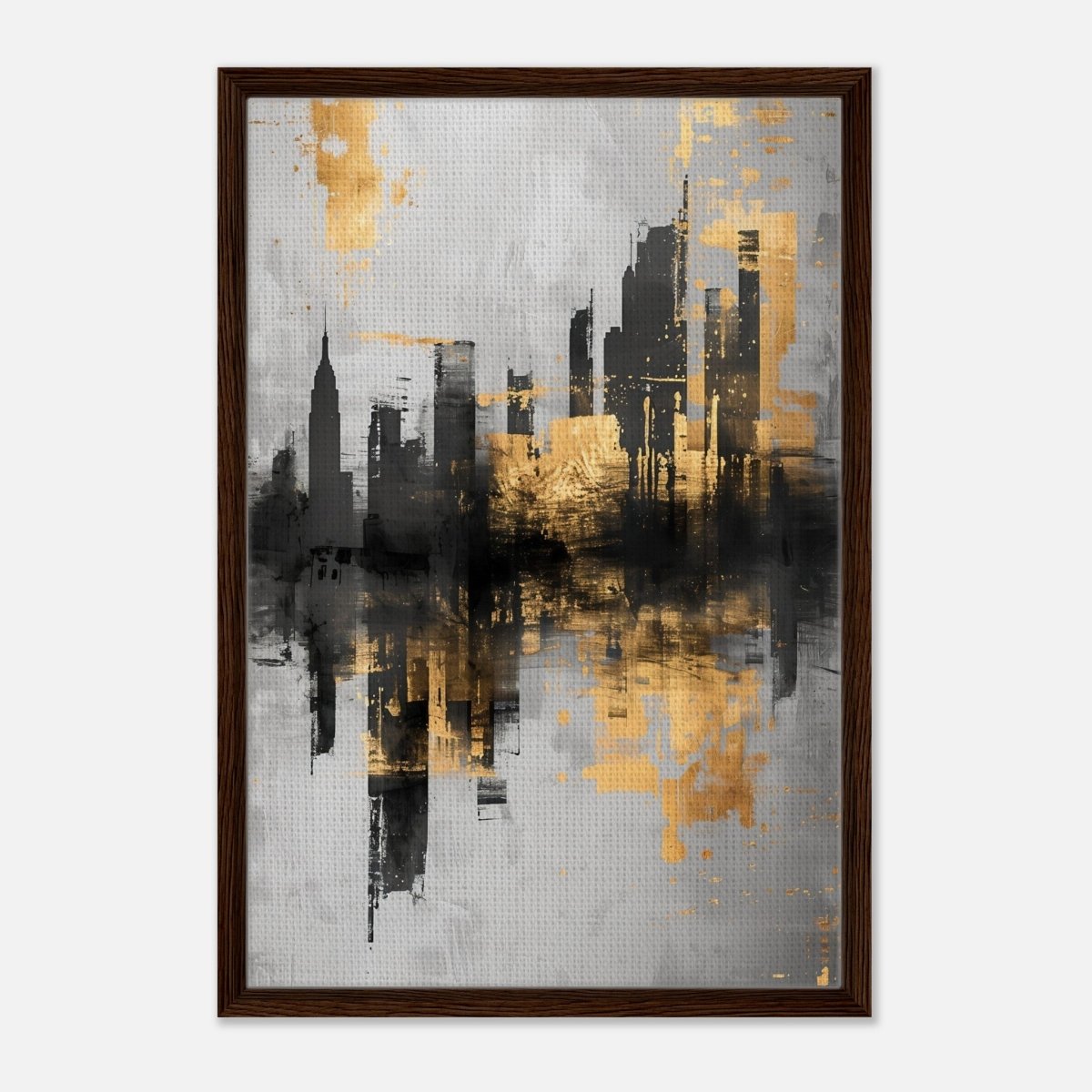 Da Vinci Abstract Wall art Print - Framed Canvas - 50x75 cm / 20x30″ - Dark wood frame