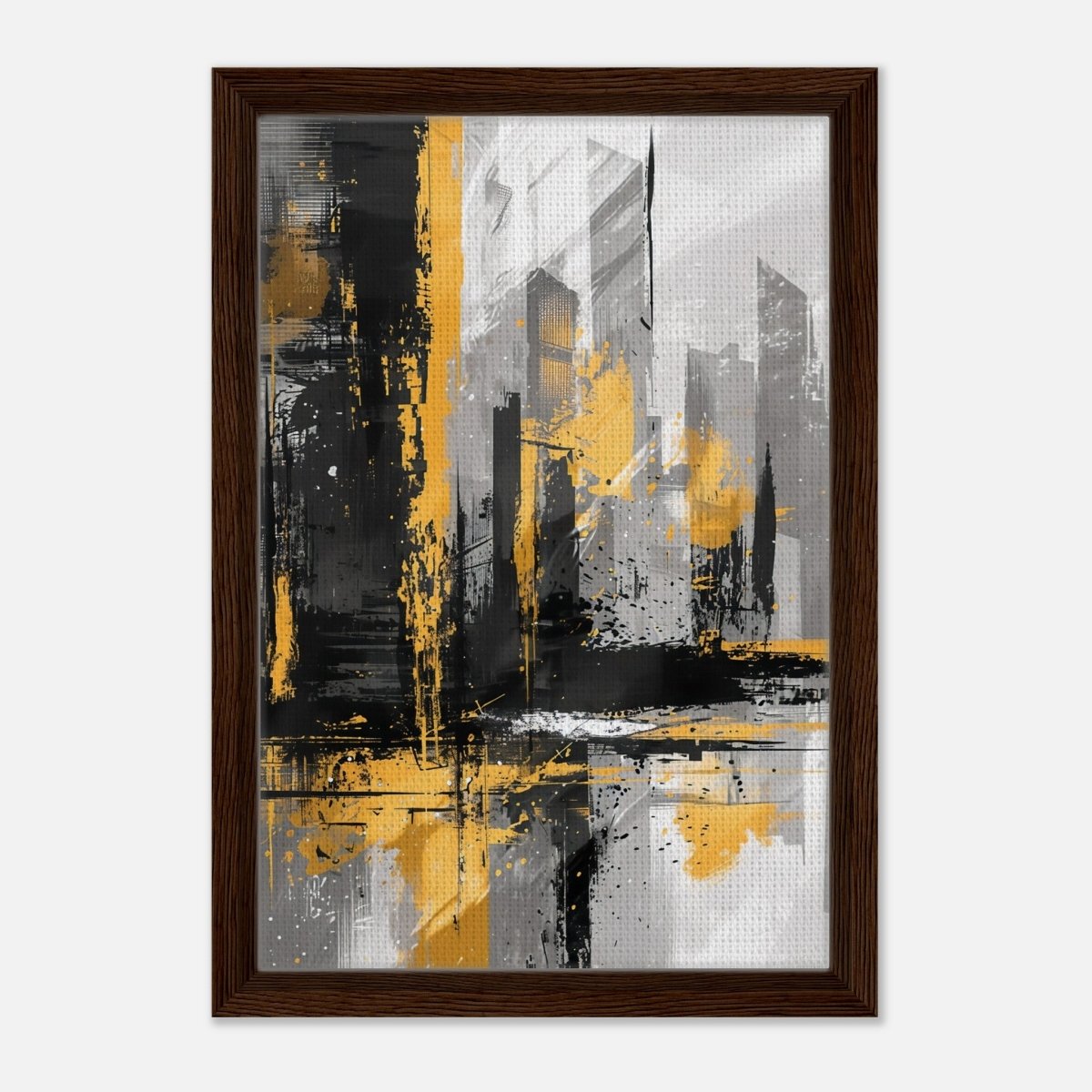 Da Vinci Abstract Wall art Print - Framed Canvas - 30x45 cm / 12x18″ - Dark wood frame