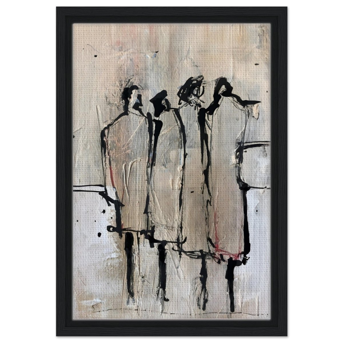 Da Vinci Modern Minimalist Art - Framed Canvas - 30x45 cm / 12x18″ - Black frame