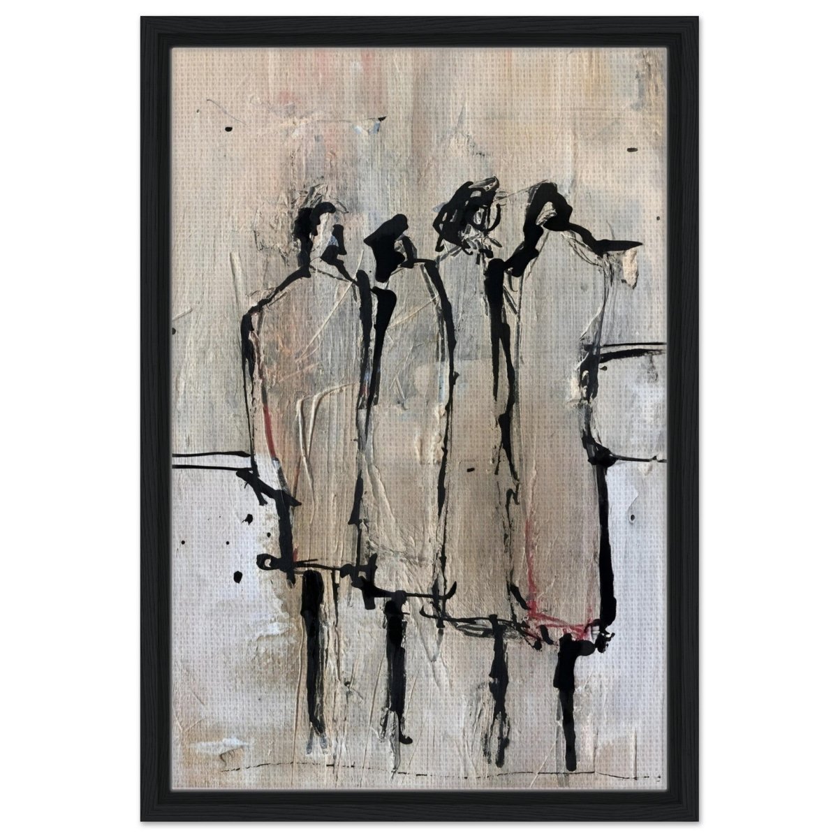 Da Vinci Modern Minimalist Art - Framed Canvas - 40x60 cm / 16x24″ - Black frame