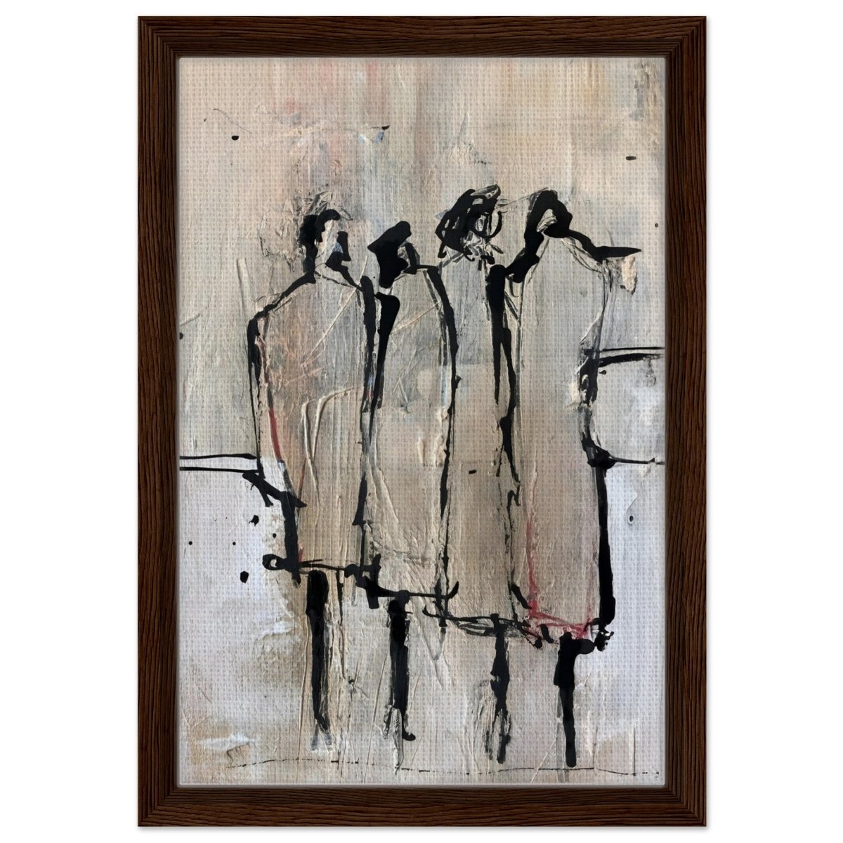 Da Vinci Modern Minimalist Art - Framed Canvas - 30x45 cm / 12x18″ - Dark wood frame