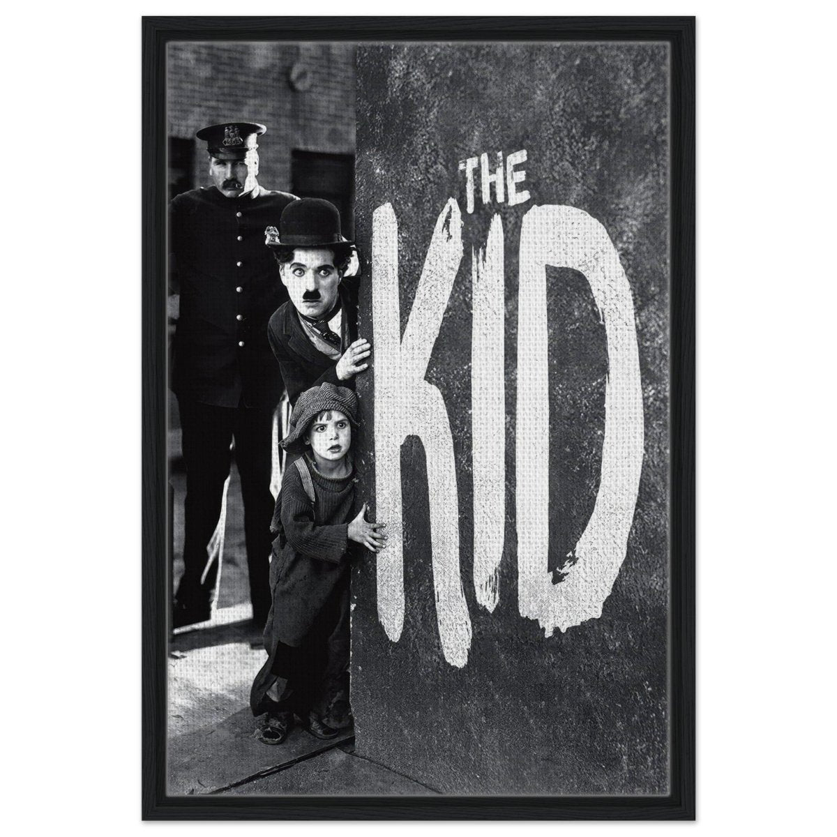 Da Vinci Pop Art wall art Print | The Kid (1921) - Framed Canvas - 50x75 cm / 20x30″ - Black frame