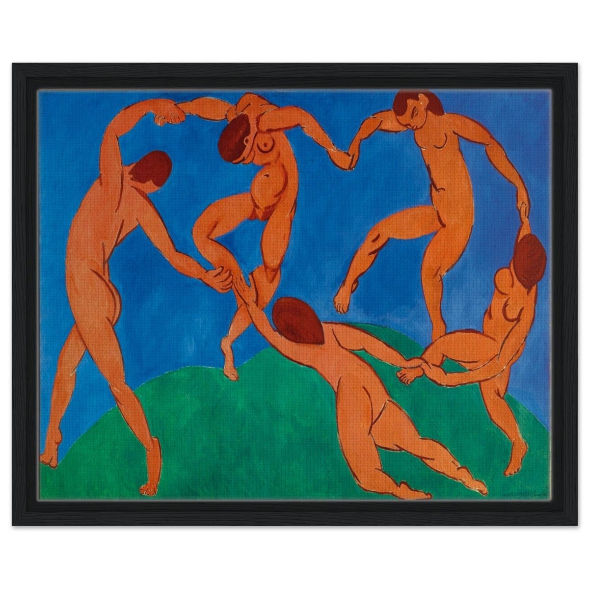 Dance by Henri Matisse | Vintage wall art print - Framed Canvas - 40x50 cm / 16x20″ - Black frame