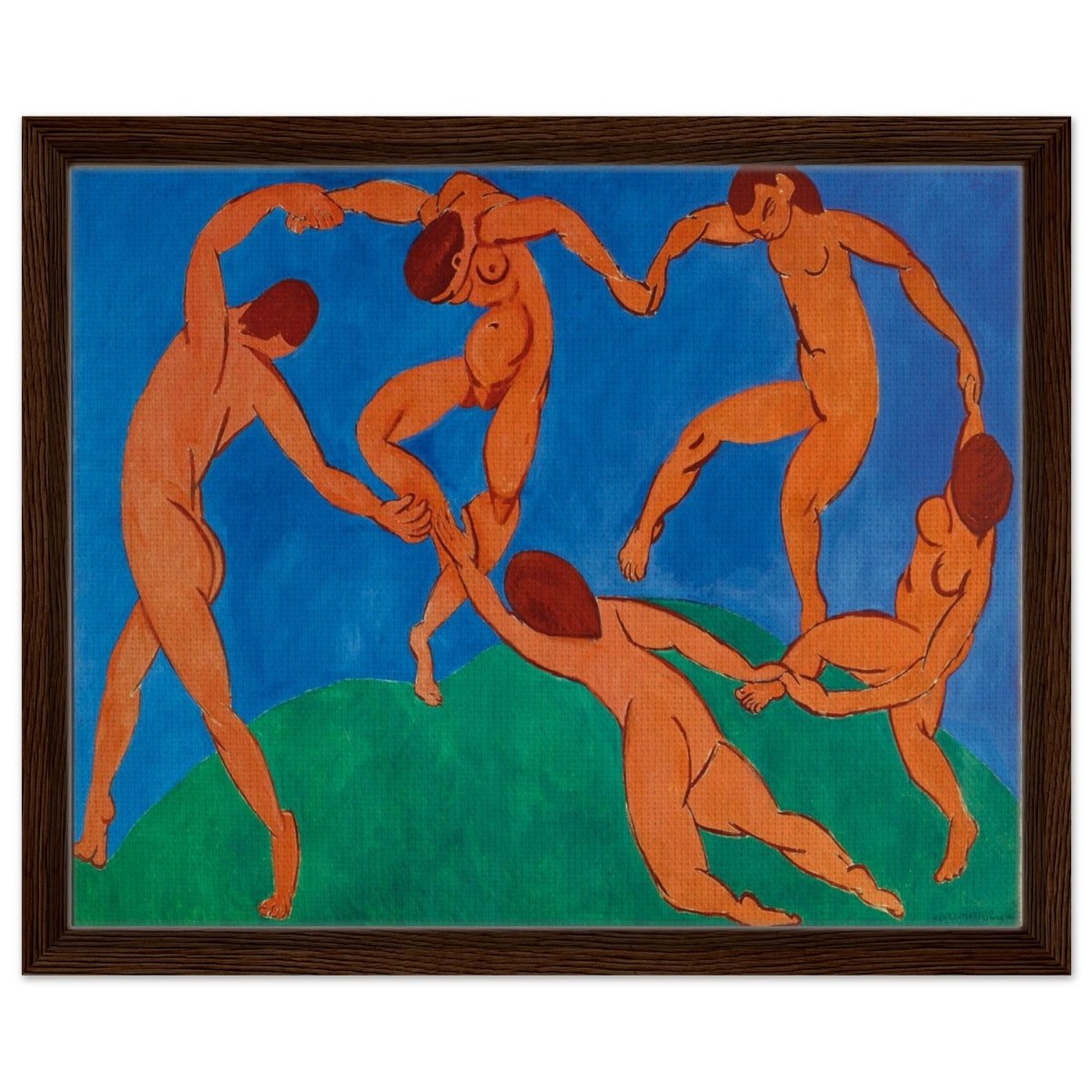 Dance by Henri Matisse | Vintage wall art print - Framed Canvas - 40x50 cm / 16x20″ - Dark wood frame