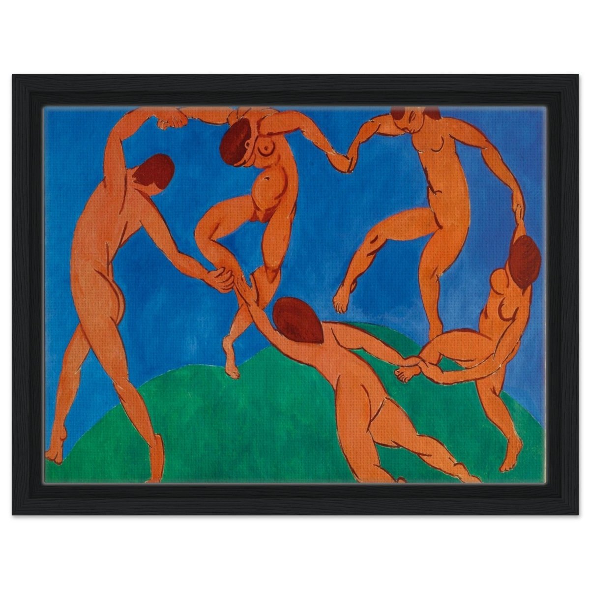 Dance by Henri Matisse | Vintage wall art print - Framed Canvas - 30x40 cm / 12x16″ - Black frame