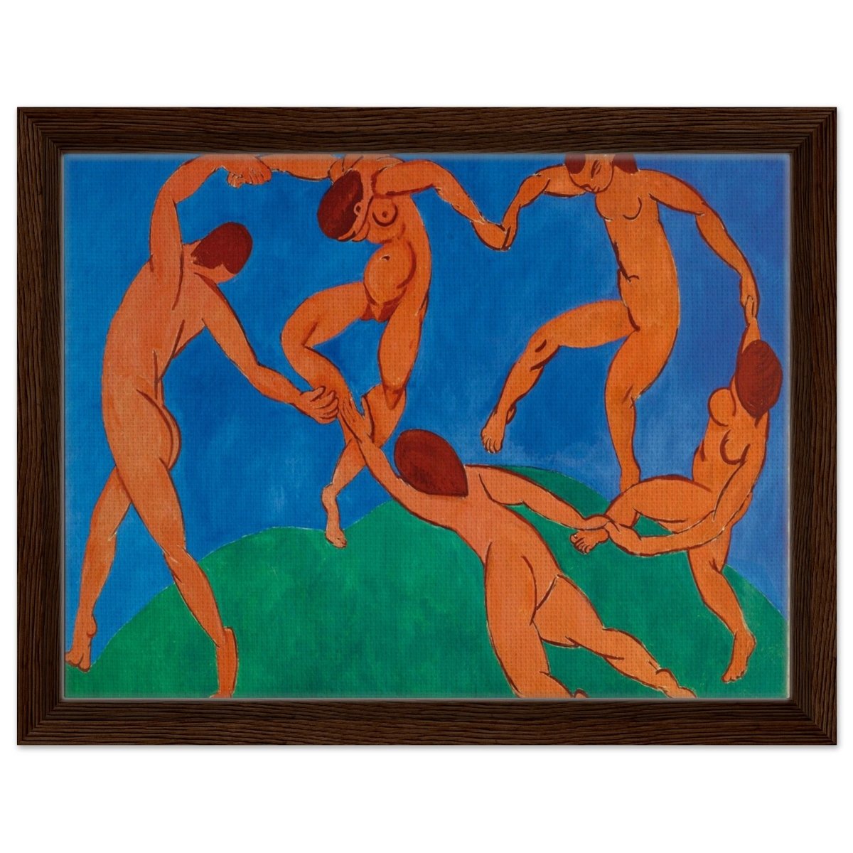 Dance by Henri Matisse | Vintage wall art print - Framed Canvas - 30x40 cm / 12x16″ - Dark wood frame