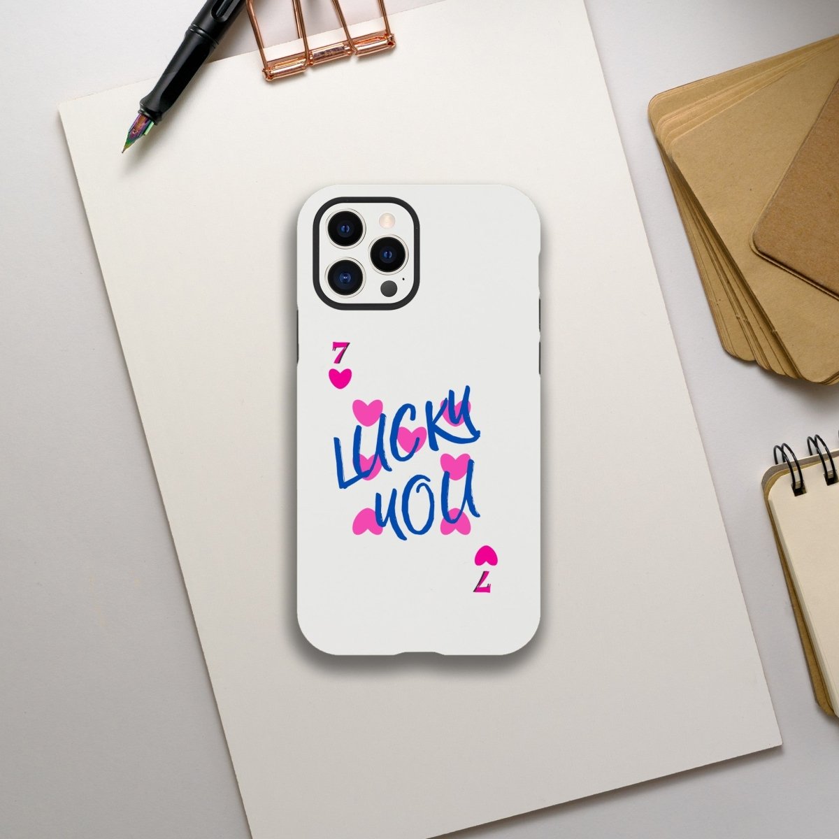 Designer Phone cases for iphone | 7 of heart | Lucky You! - iPhone 12 Pro - 