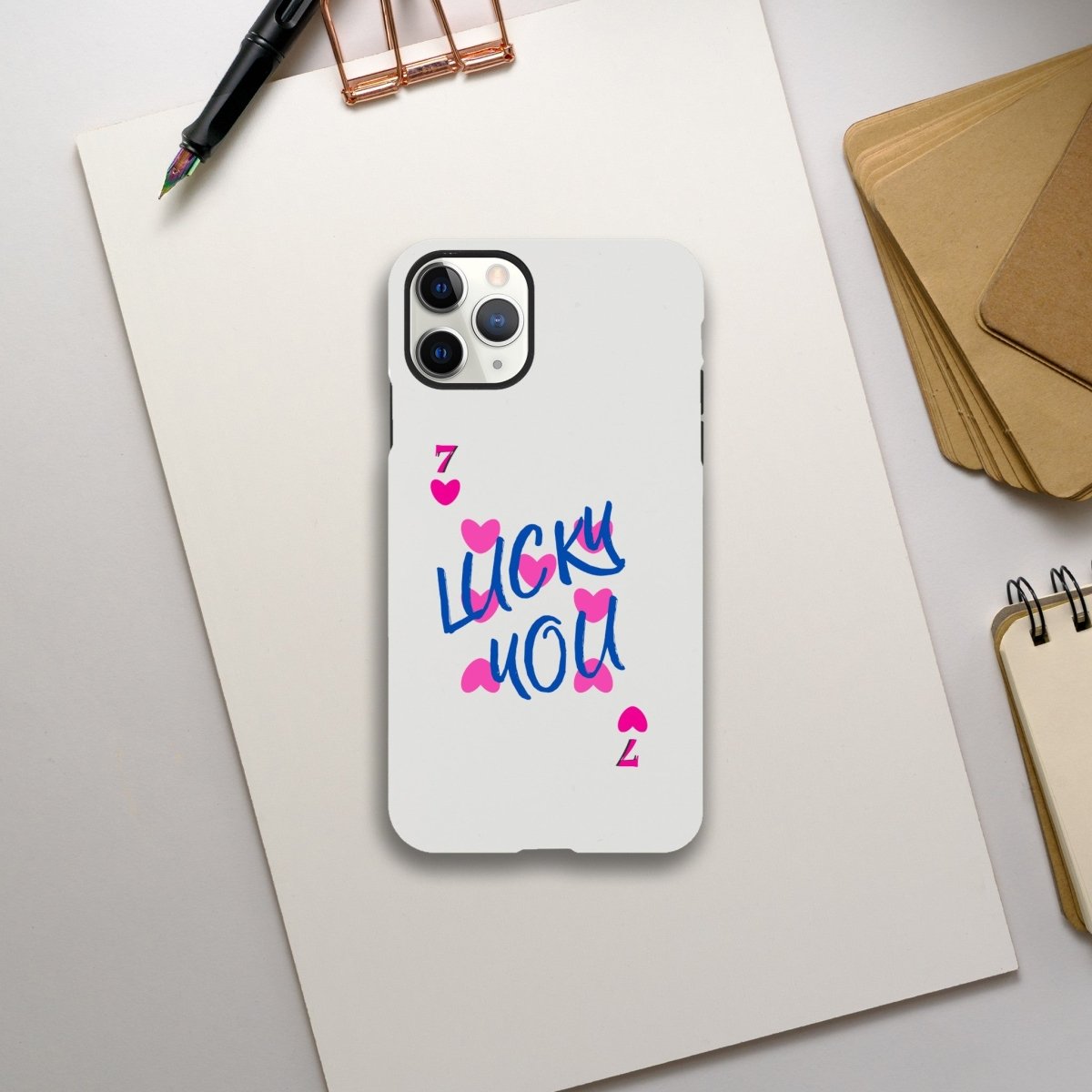 Designer Phone cases for iphone | 7 of heart | Lucky You! - iPhone 11 Pro Max - 