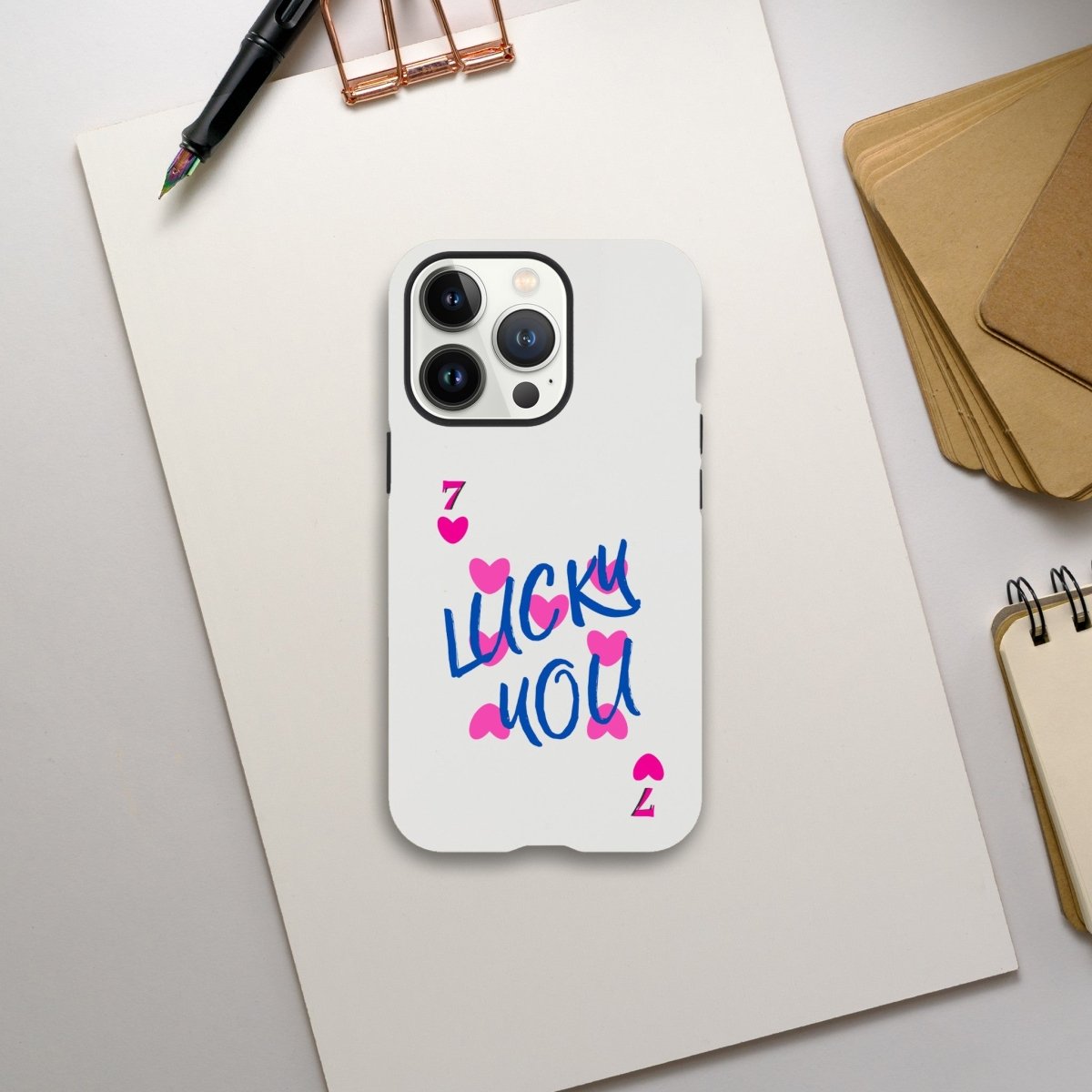 Designer Phone cases for iphone | 7 of heart | Lucky You! - iPhone 13 Pro - 