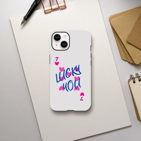 Designer Phone cases for iphone | 7 of heart | Lucky You! - iPhone 14 - 