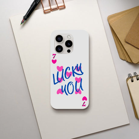 Designer Phone cases for iphone | 7 of heart | Lucky You! - iPhone 15 Pro - 