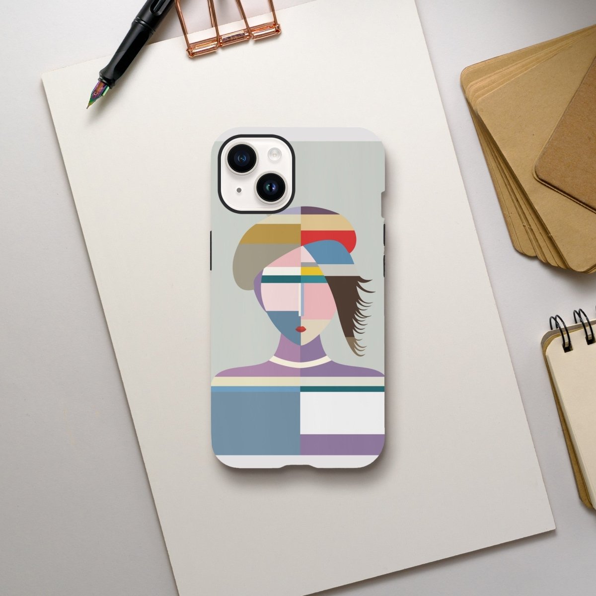 Designer Phone cases for iphone | Cubist Muse – A Modern Take on Abstract Portraiture - iPhone 14 - 