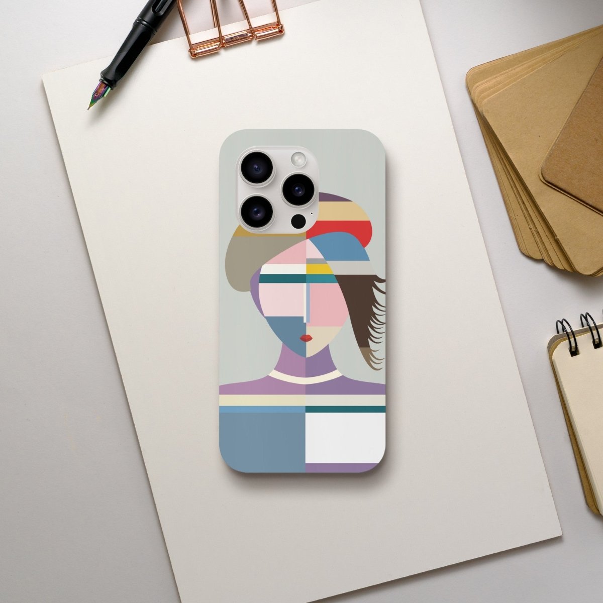 Designer Phone cases for iphone | Cubist Muse – A Modern Take on Abstract Portraiture - iPhone 15 Pro - 