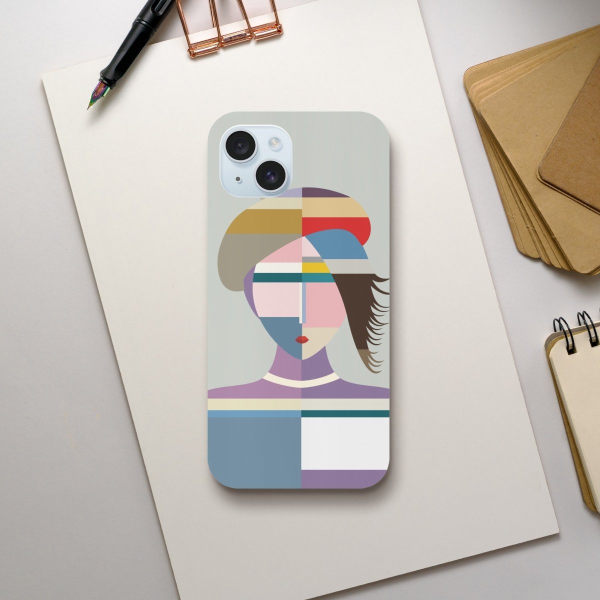 Designer Phone cases for iphone | Cubist Muse – A Modern Take on Abstract Portraiture - iPhone 15 Plus - 